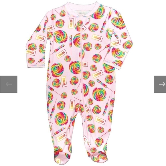 Noomie x Robyn Blair Baby Girl’s Lollipops Print footie - Picture 4 of 4